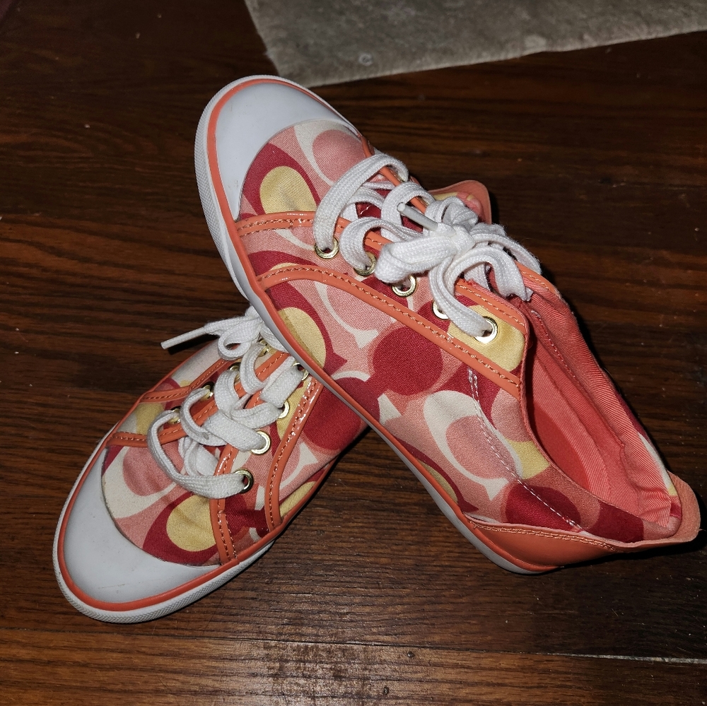 Peach,YellowCoach Signature C Shoes